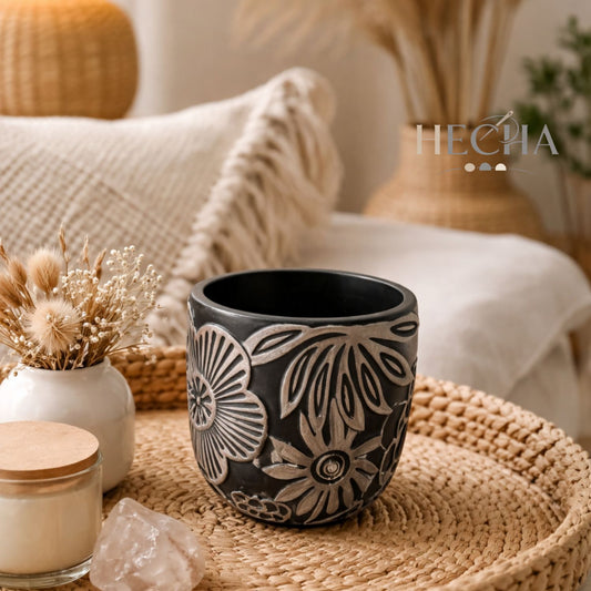 Maceta Primavera de concreto 13x13 hecha a mano | Decoración