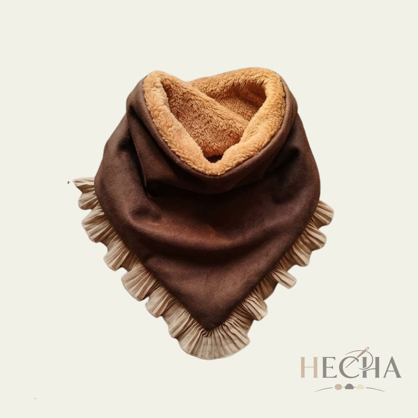 Bandana hecha a mano con interior Sherpa | Cuello abrigado efecto gamuza