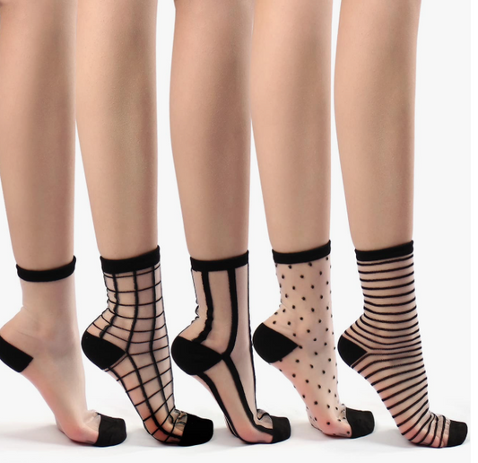 Par de Calcetines de Caña Media para Mujer | Rayas y Cuadros | Ideales para Otoño