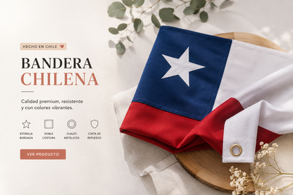 Bandera Chilena con Estrella Bordada