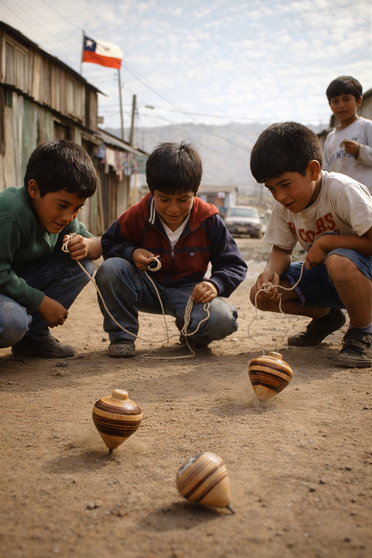 Trompo Chileno de 3 Pulgadas – Artesanía Tradicional Hecha a Mano