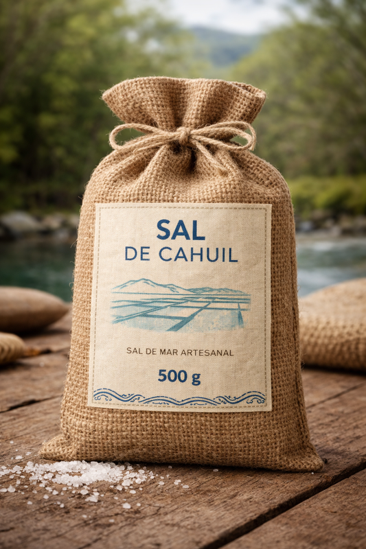 Sal de Mar Gruesa de Cahuil 500cc | Sal Artesanal Chilena Natural